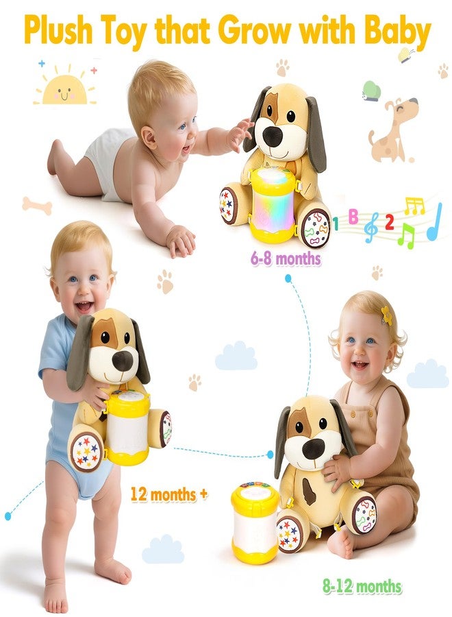 V-Opitos Stuffed Dog Musical Toys for Baby 6-12 Months+, Early Learning Light up Music Drum, Perfect Christmas Birthday Gifts for Boy & Girl Age 1, 2 Years Old - Image 5